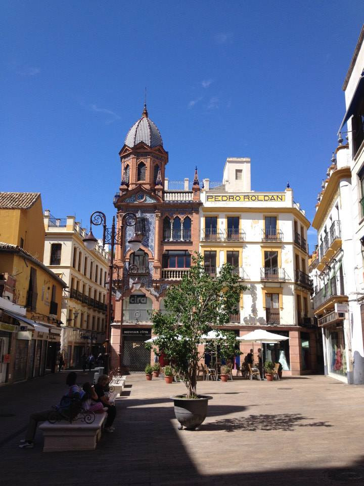 Example of Seville's Renaissance archietcture contrasted against the Spanish buildings