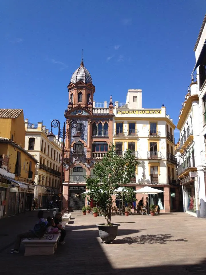 Example of Seville's Renaissance archietcture contrasted against the Spanish buildings