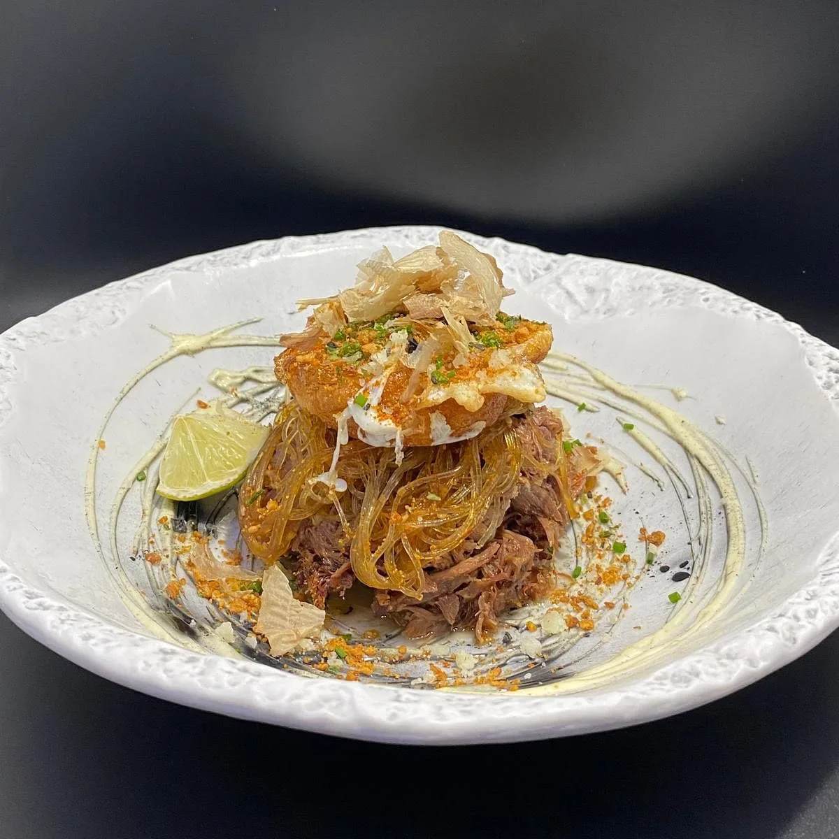 A combination of global ingredients including vermicelli