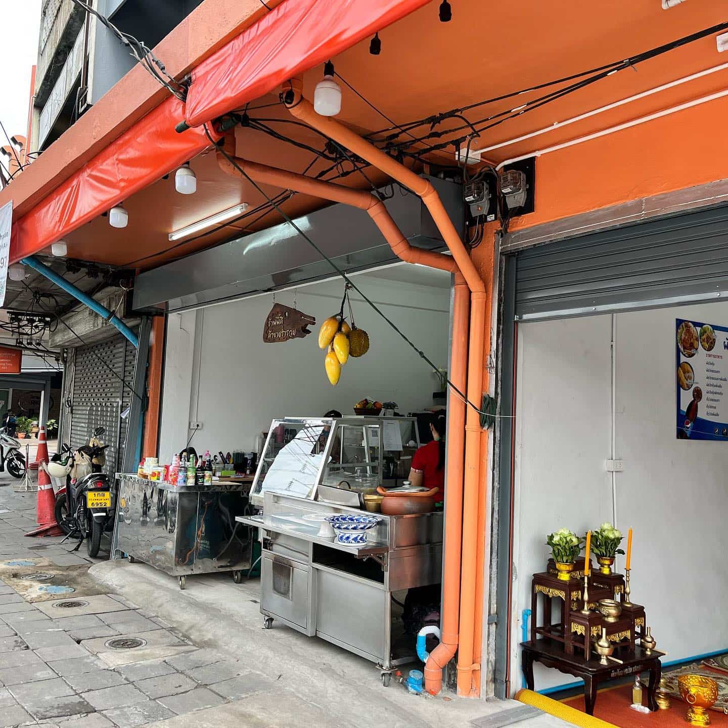 A typical street food shop in Bangkok