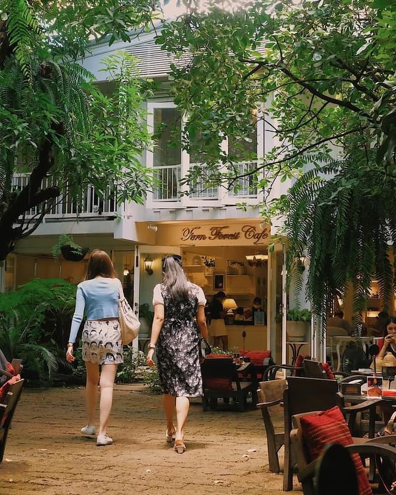 The outdoor garden seating / entrance