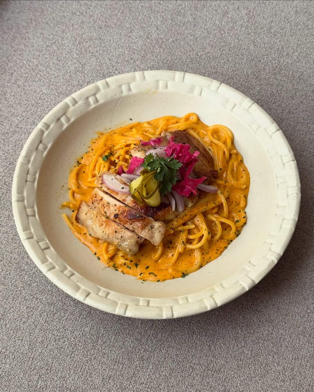 Chicken pasta with a rich creamy sauce