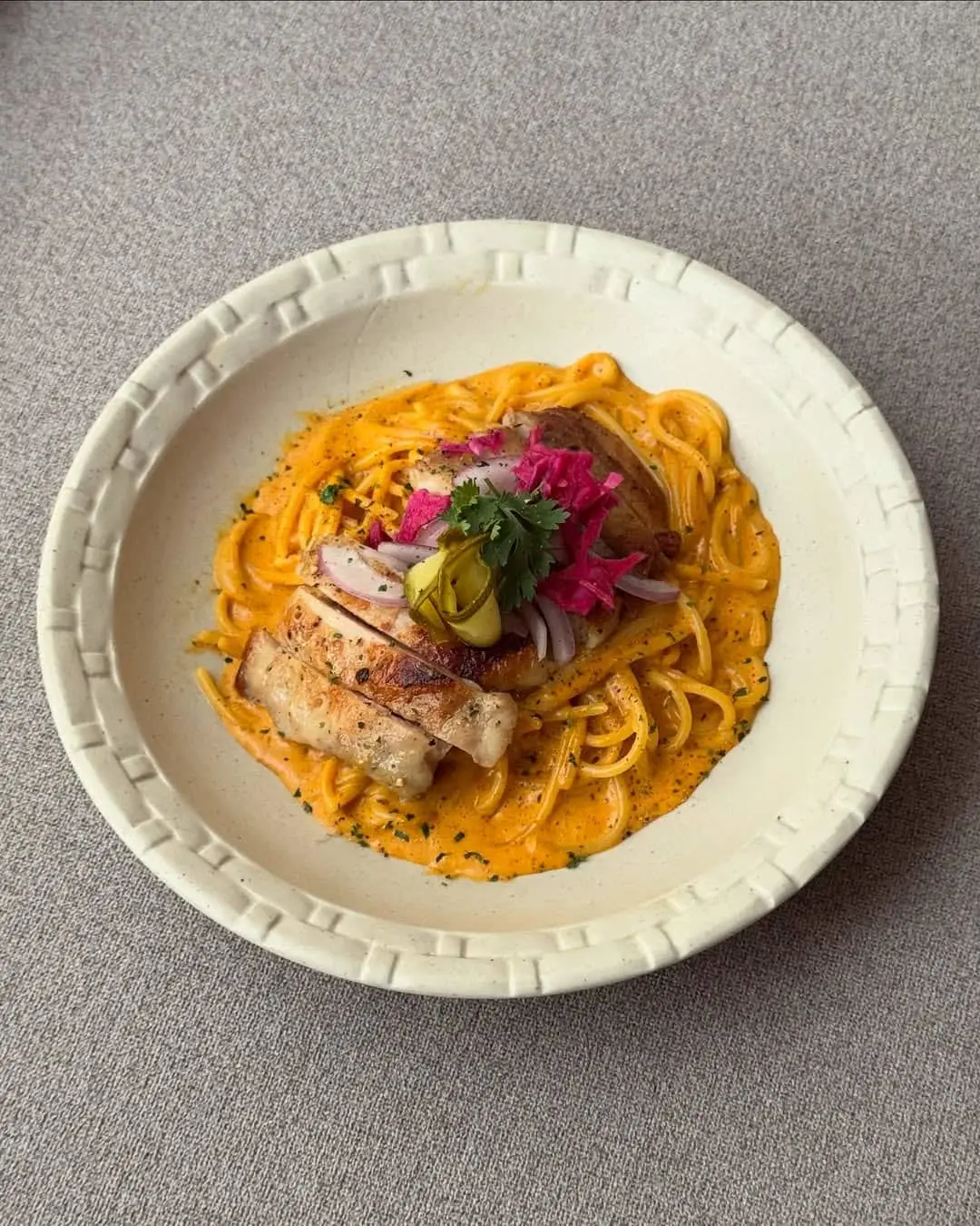 Chicken pasta with a rich creamy sauce