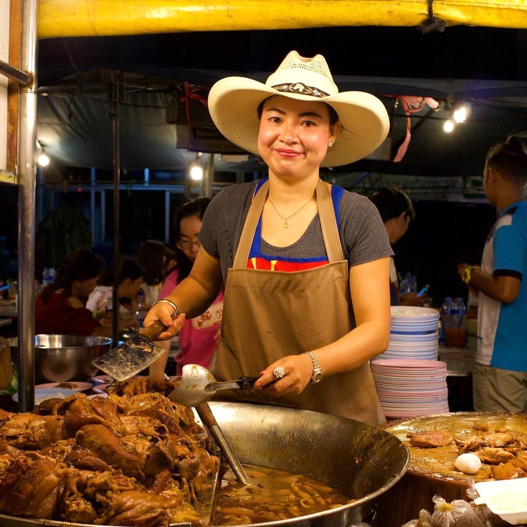 The famous Cowboy Hat Lady street food vendor