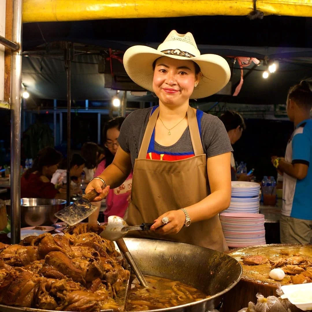 The famous Cowboy Hat Lady street food vendor