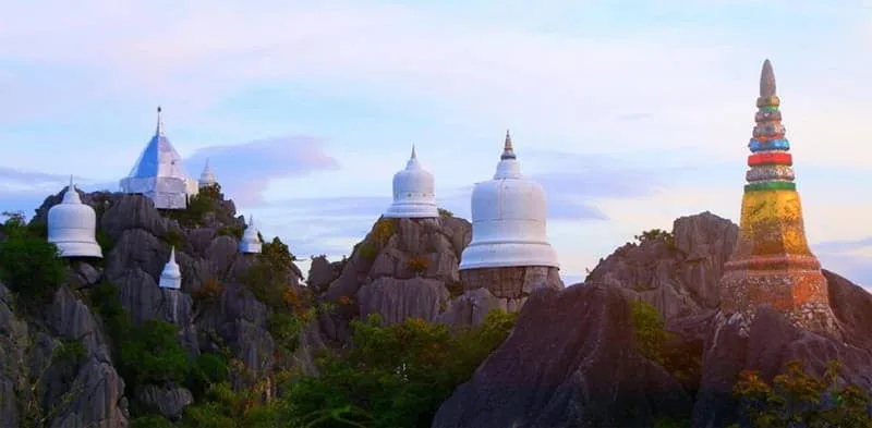 Whitye pagodas in Lampung