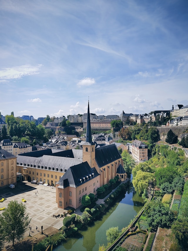 a church in the old quarters of luxembourg city