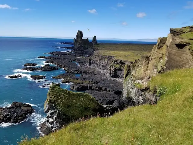 londrangar cliffs on the snaefellsnes peninsula in west iceland