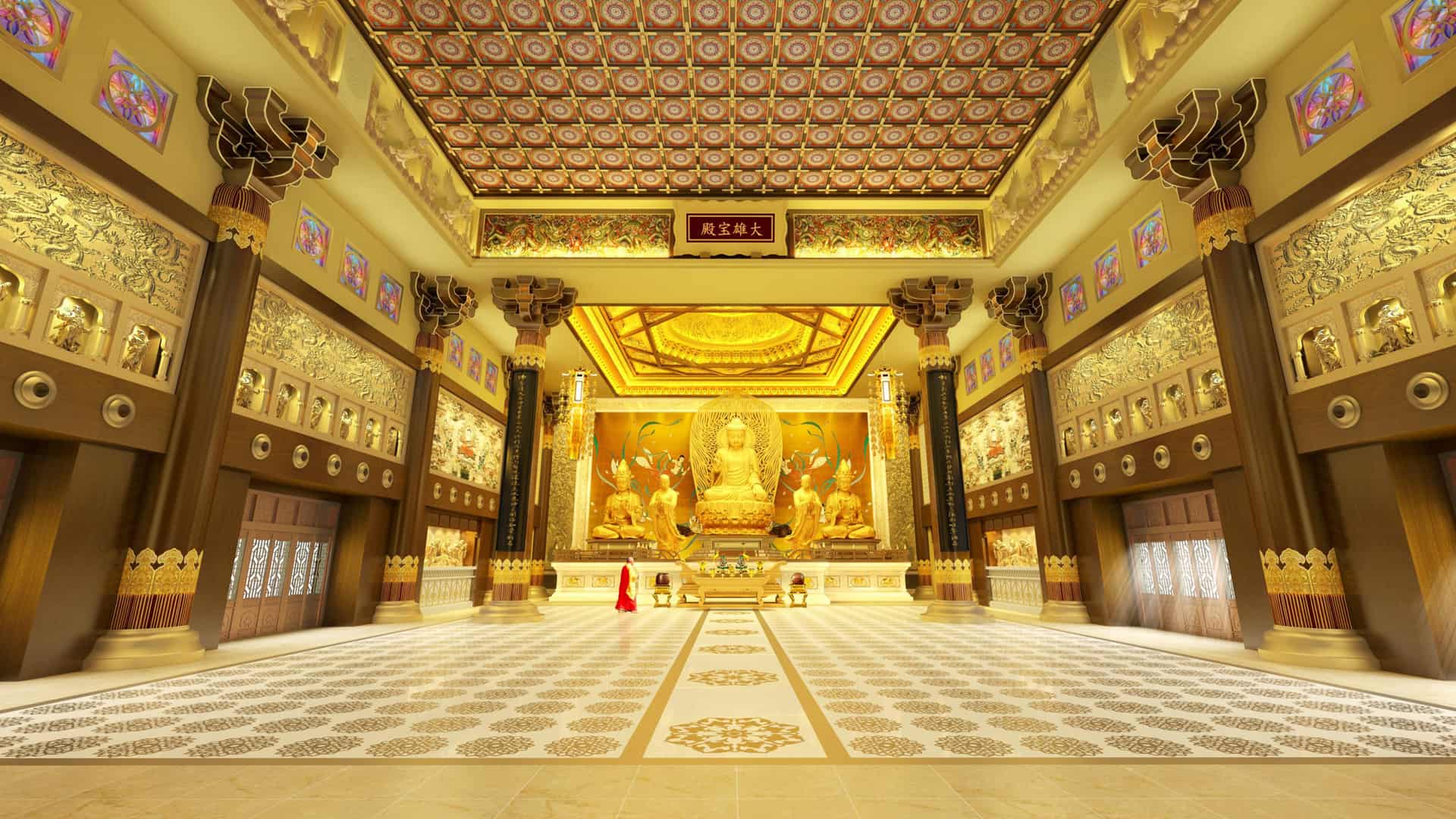 The main hall at charity-run Singapore Buddhist Lodge and Temple