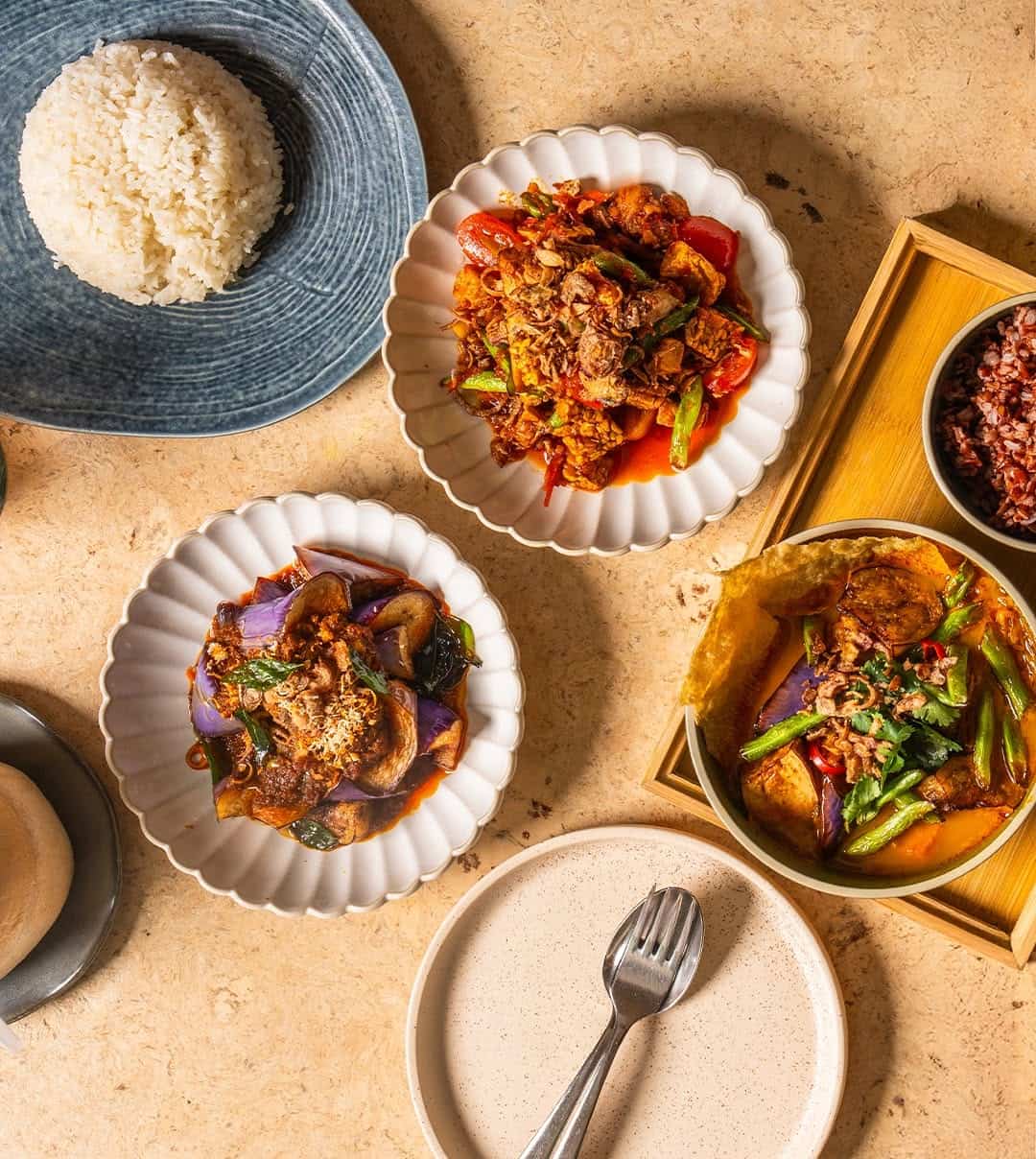 An array of Singaporean dishes