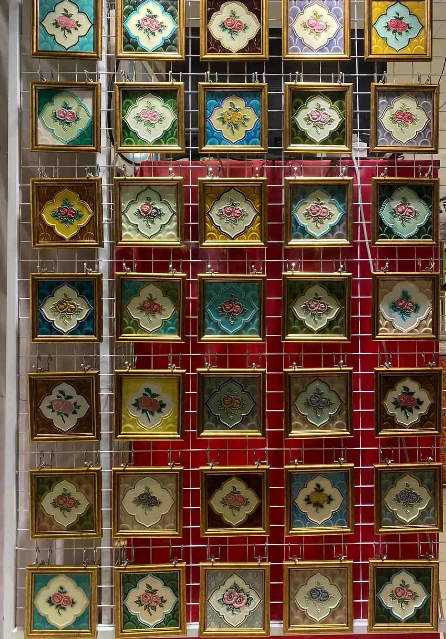 A wall of traditonal Peranakan tiles