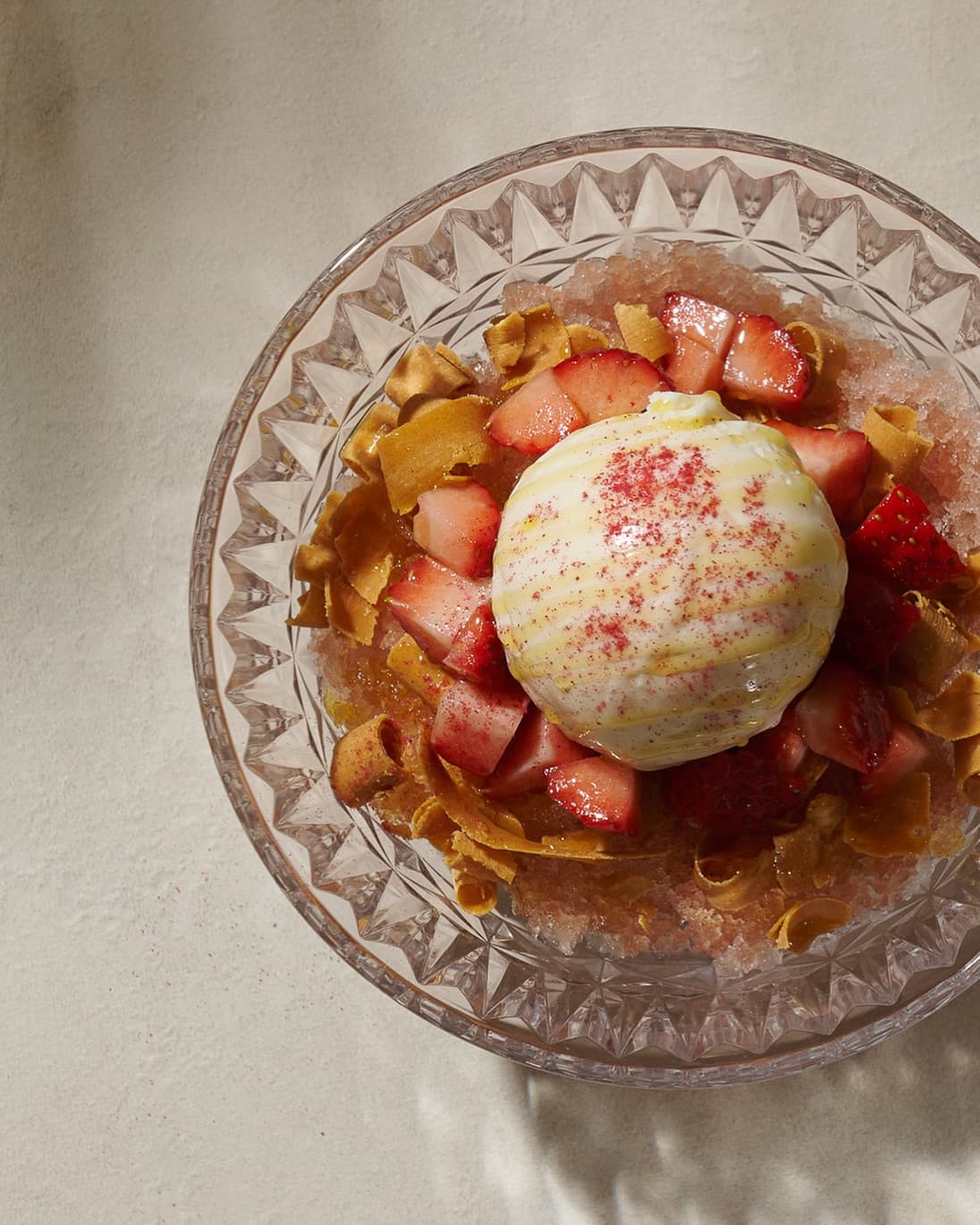 Strawberries and cream granola with crispy coconut