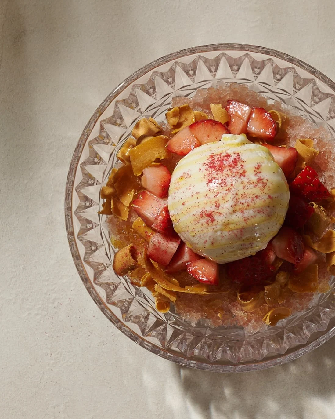 Strawberries and cream granola with crispy coconut