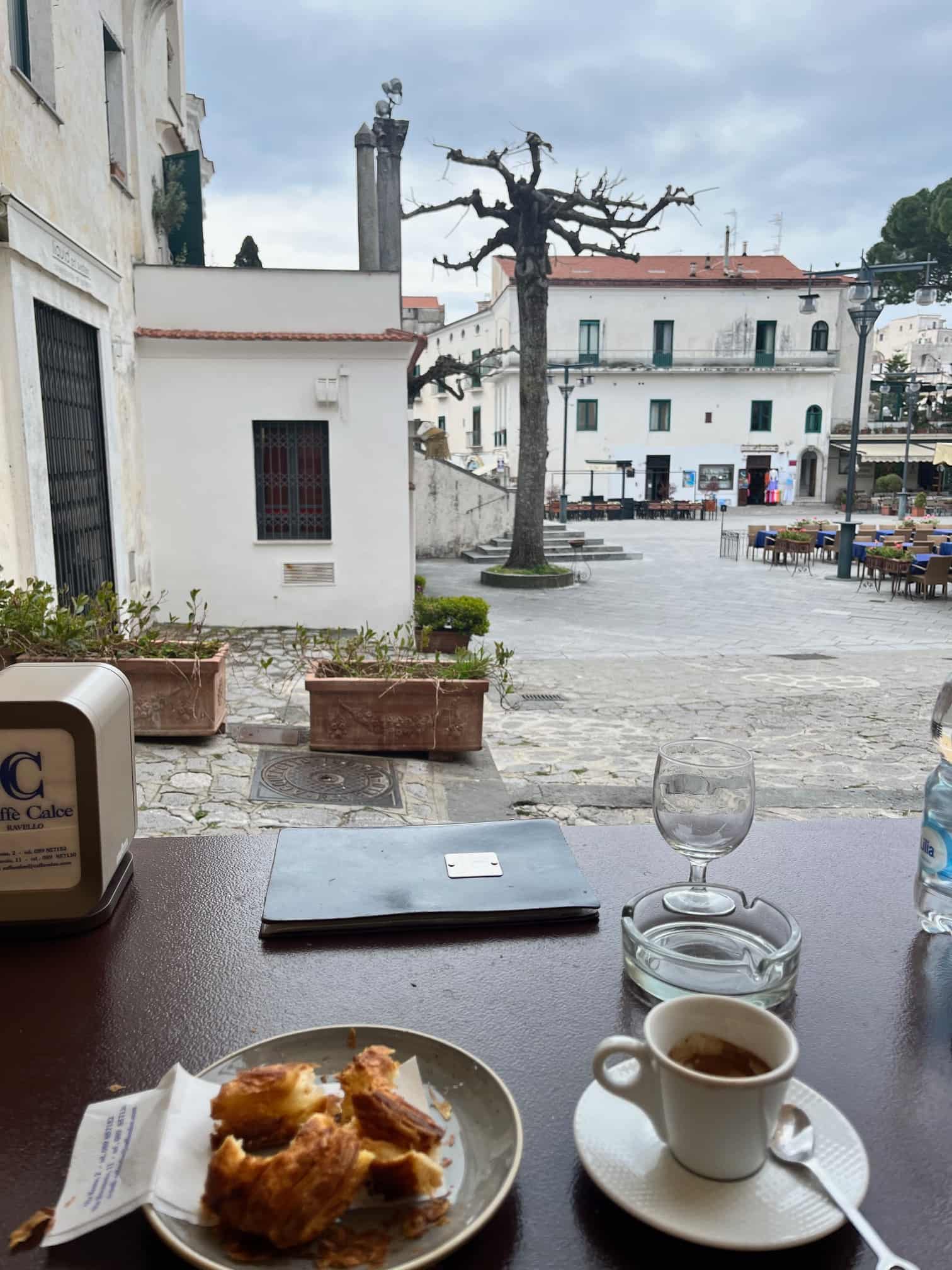 Espresso and pastries in Ravello