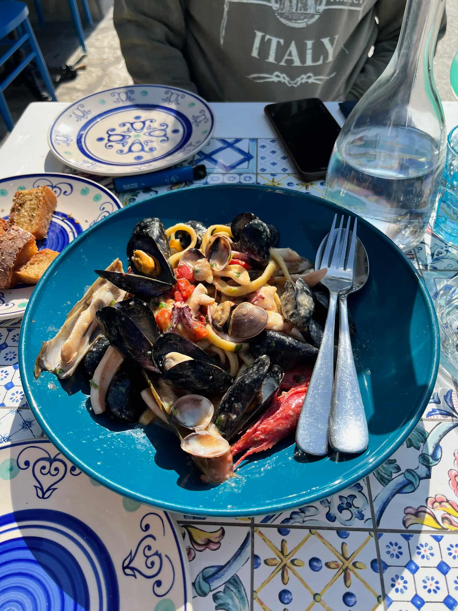 Seafood pasta lunch in Anacapri