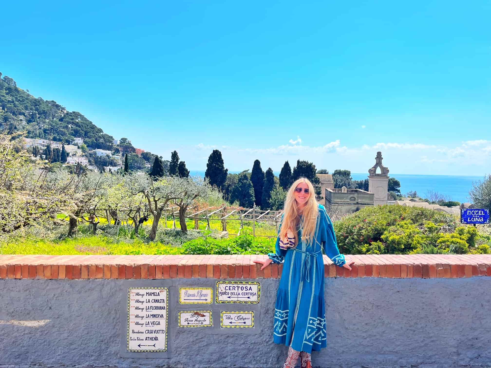 En route to the famous gardens in Capri