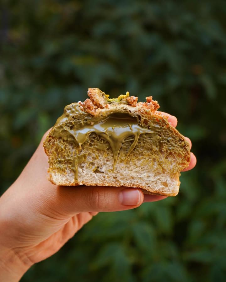 Pistachio filled pastry
