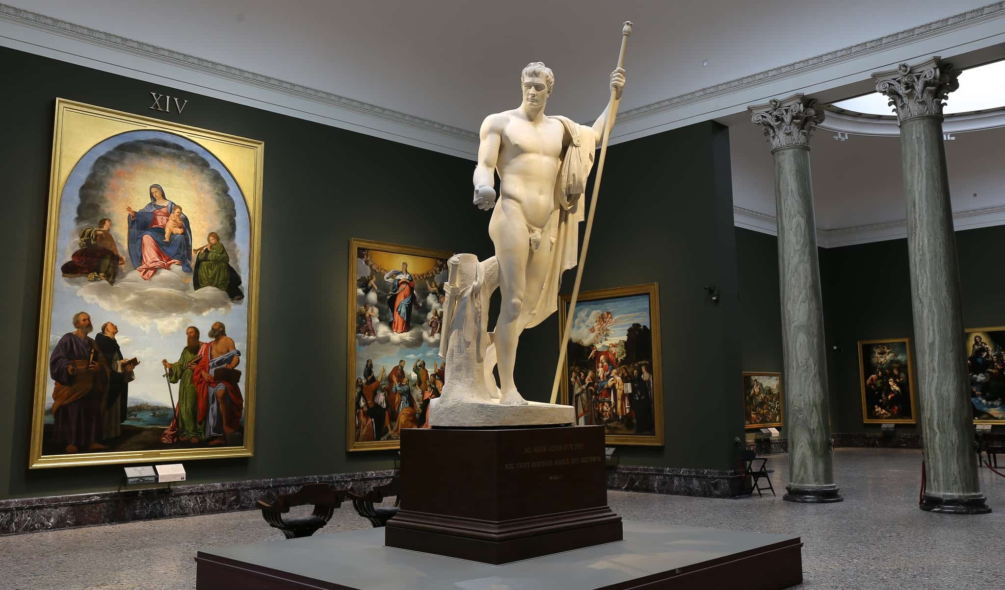 Sculptures and paintings at Pinacoteca di Brera