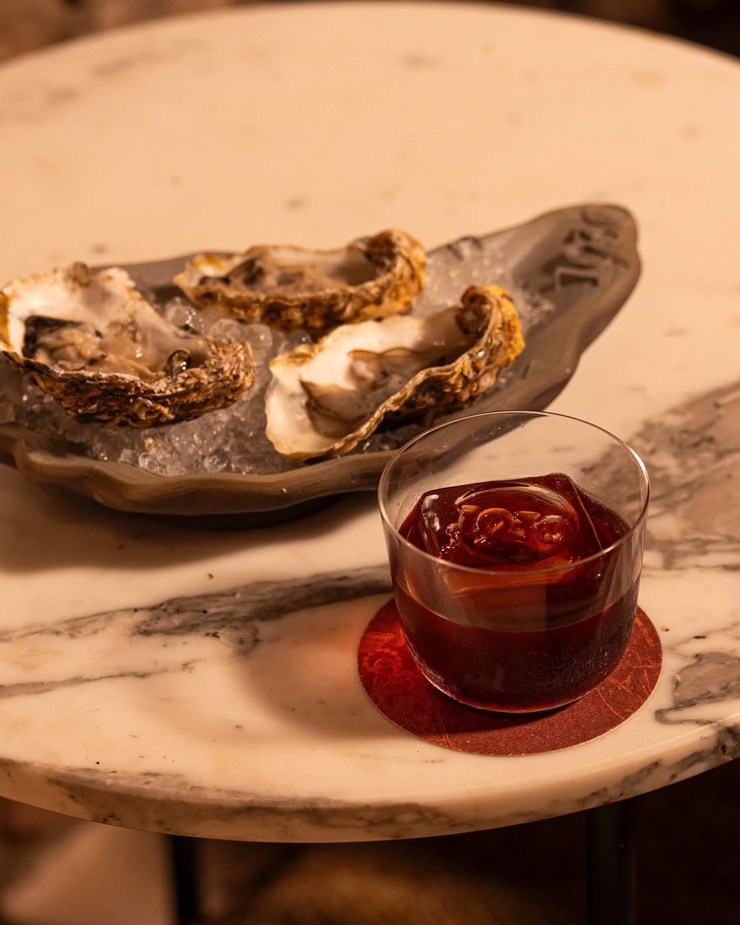 Negroni and oysters