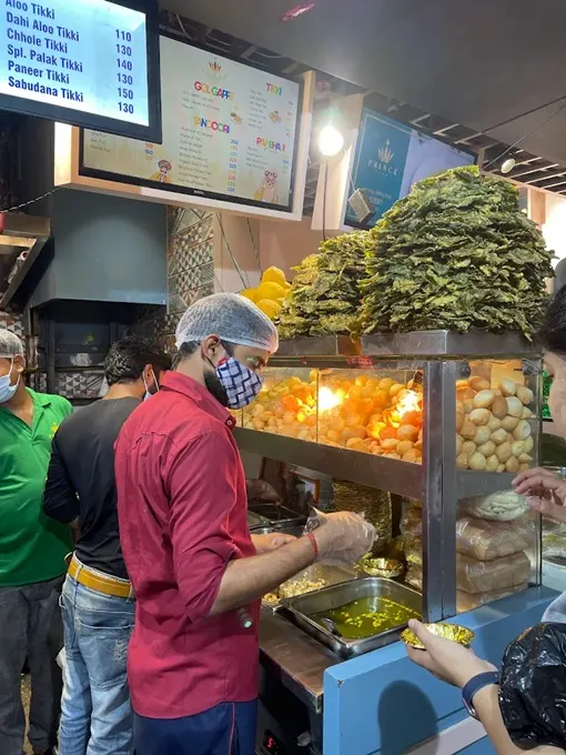 Pani puri stall in Delhi, India