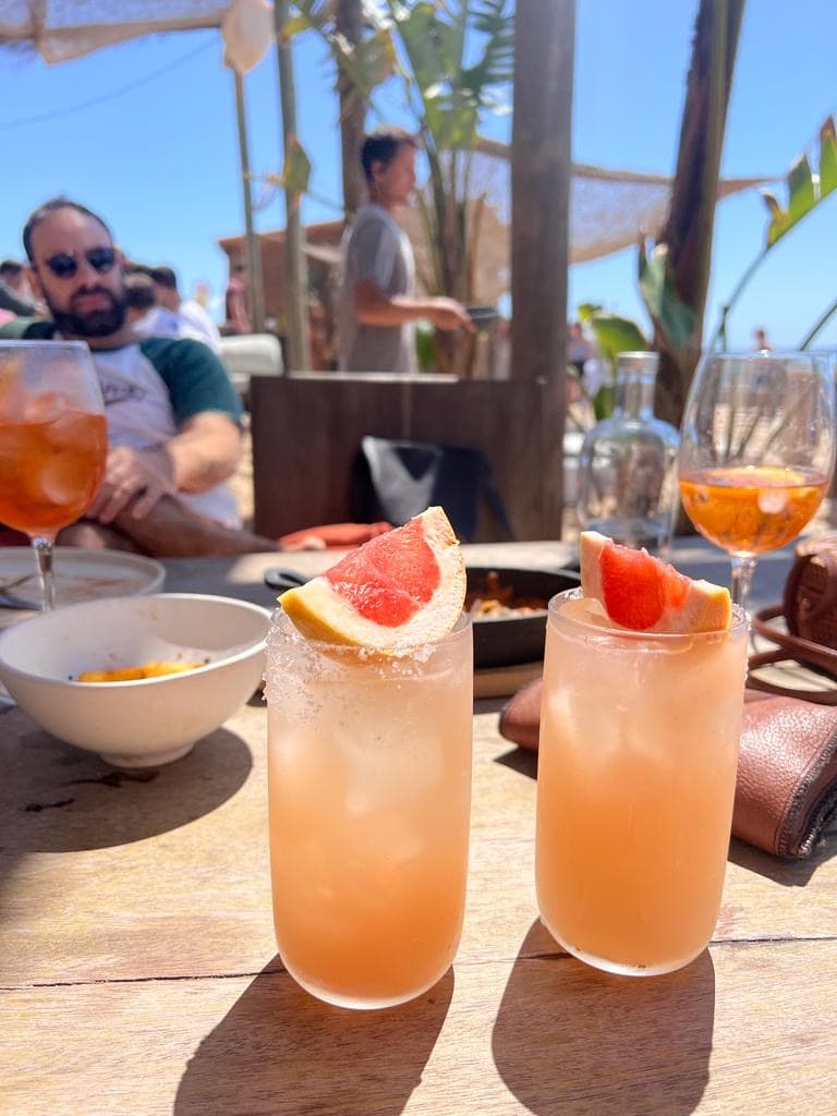 Palomas at a beach club in Lisbon
