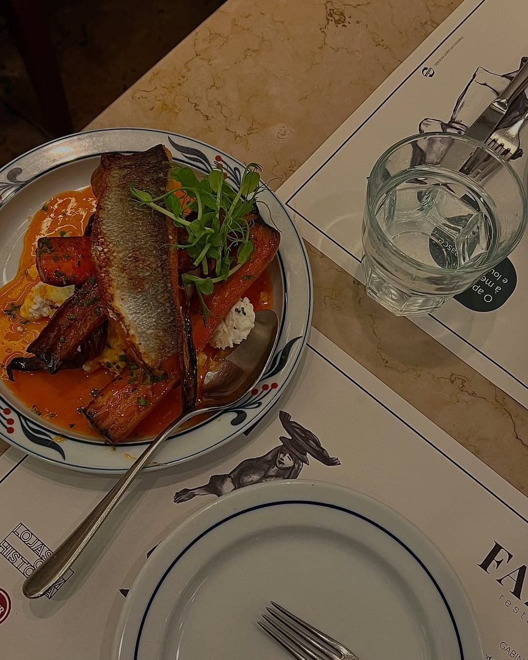 Grilled fish with vegetables