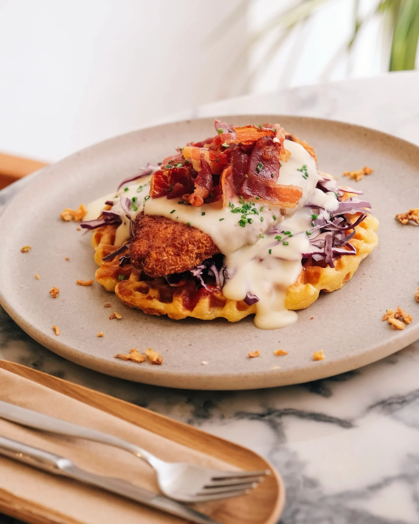 Chicken and waffles
