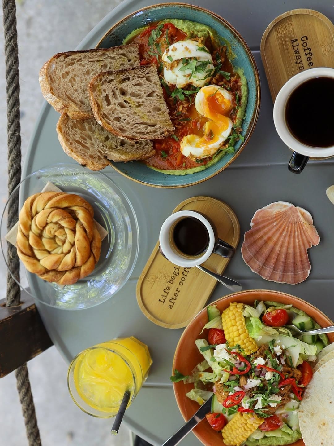 A selection of breakfast meals