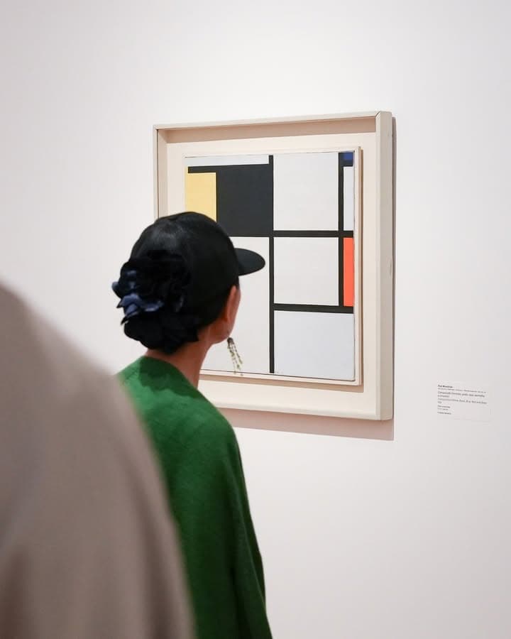 A Piet Mondrian artwork on display
