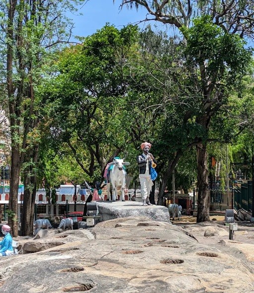 Sculptures at Bugle Rock Park in Bangalore, India