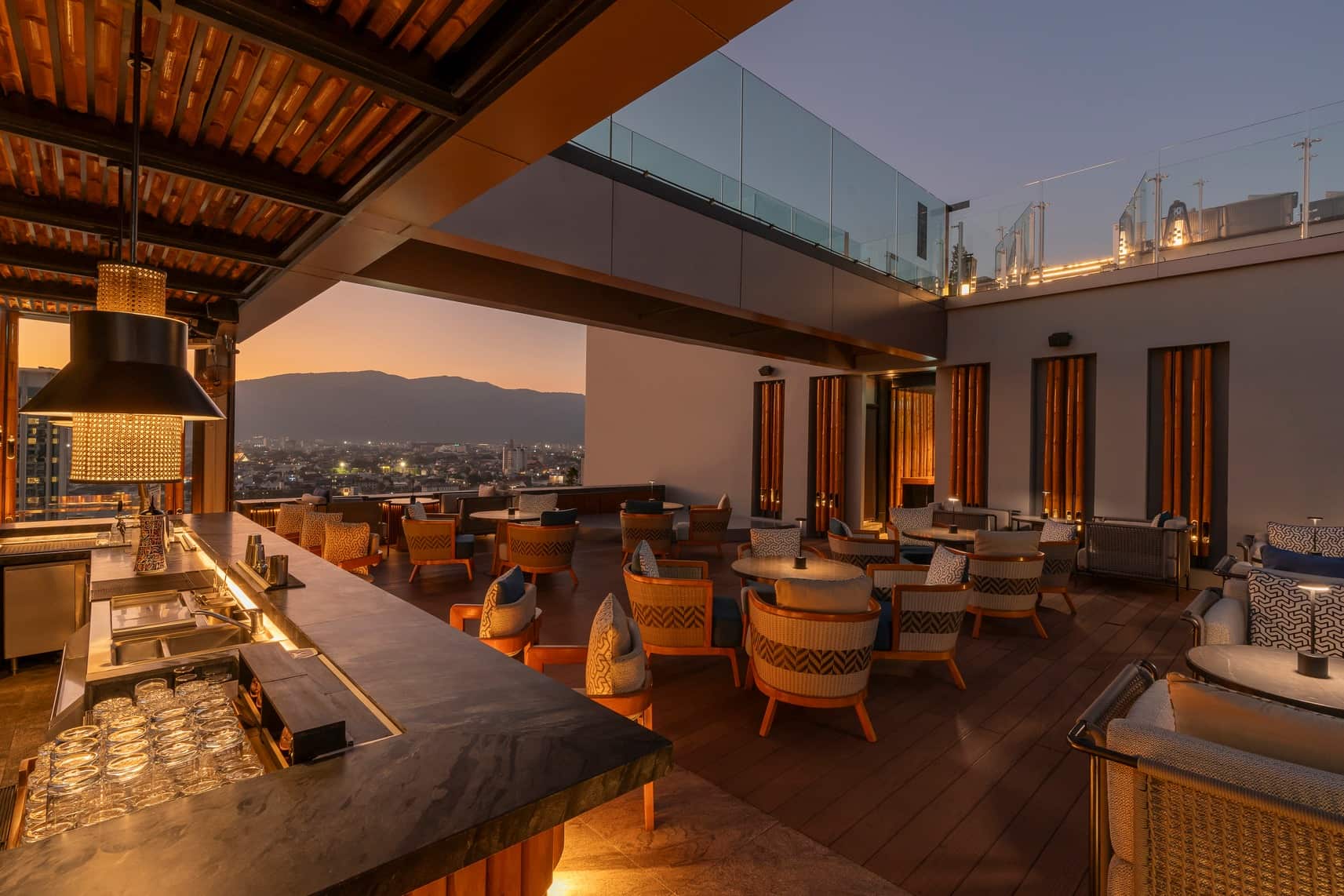 Upmarket roofotop decor and interiors
