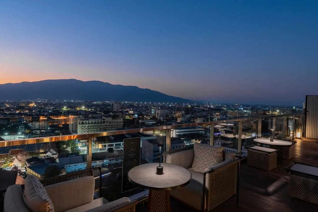 Chiang Mai mountain and city at dusk