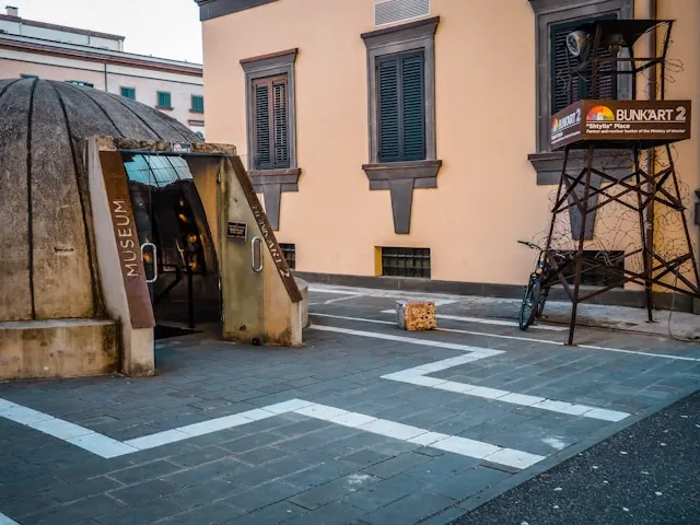 a concrete military bunker in tirana albanian now used as bunk art 2 art gallery museum