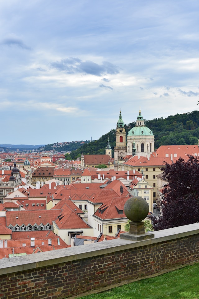 red rooftops in prague old town czech republic