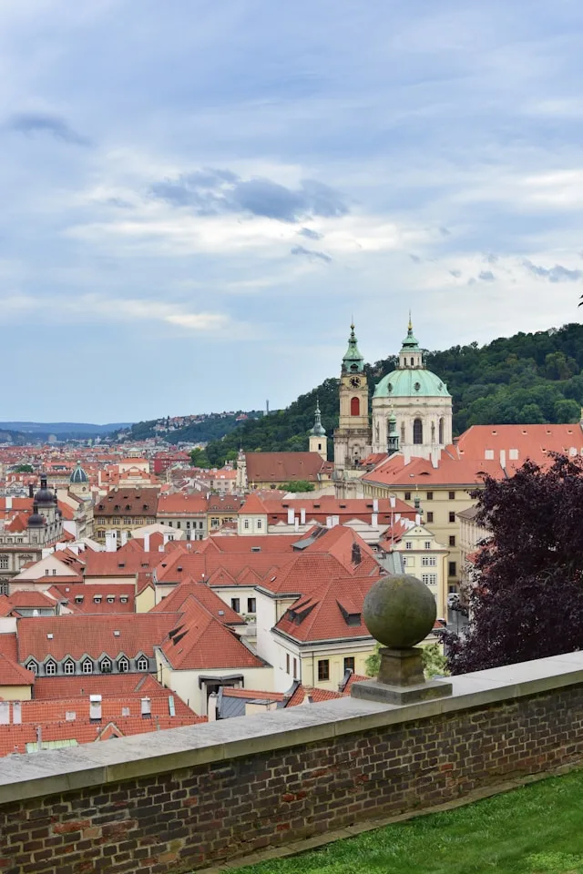 red rooftops in prague old town czech republic