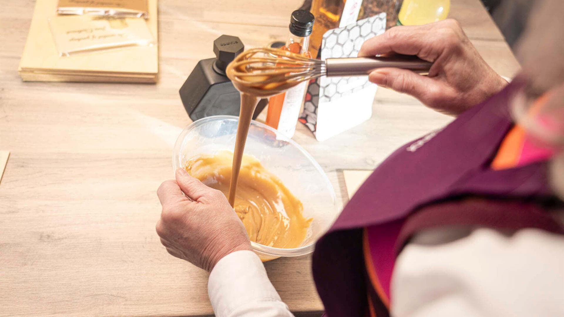 Chocolate-making process during a workshop