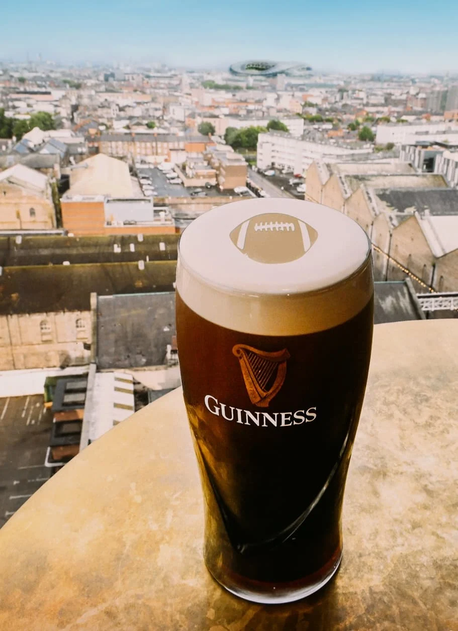 Custom Guinness art on a pint at home of guinness