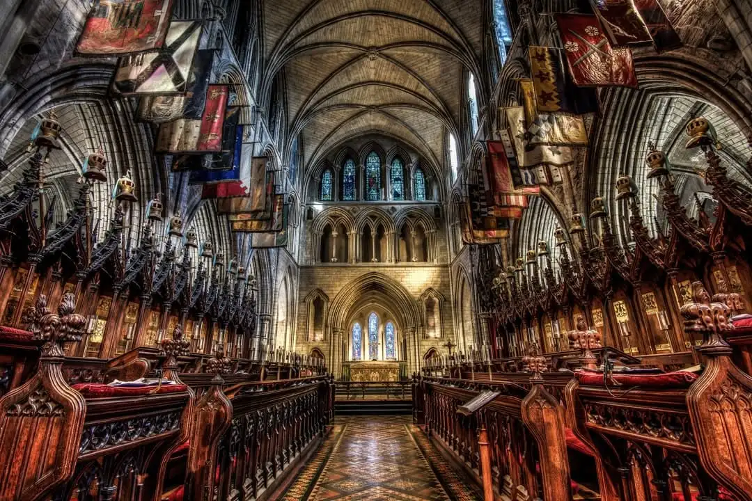 Gothic-style interiors of st patricks cathedral