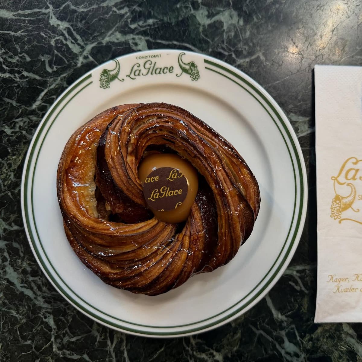 a danish pastry from conditori la glace in copenhagen denmark