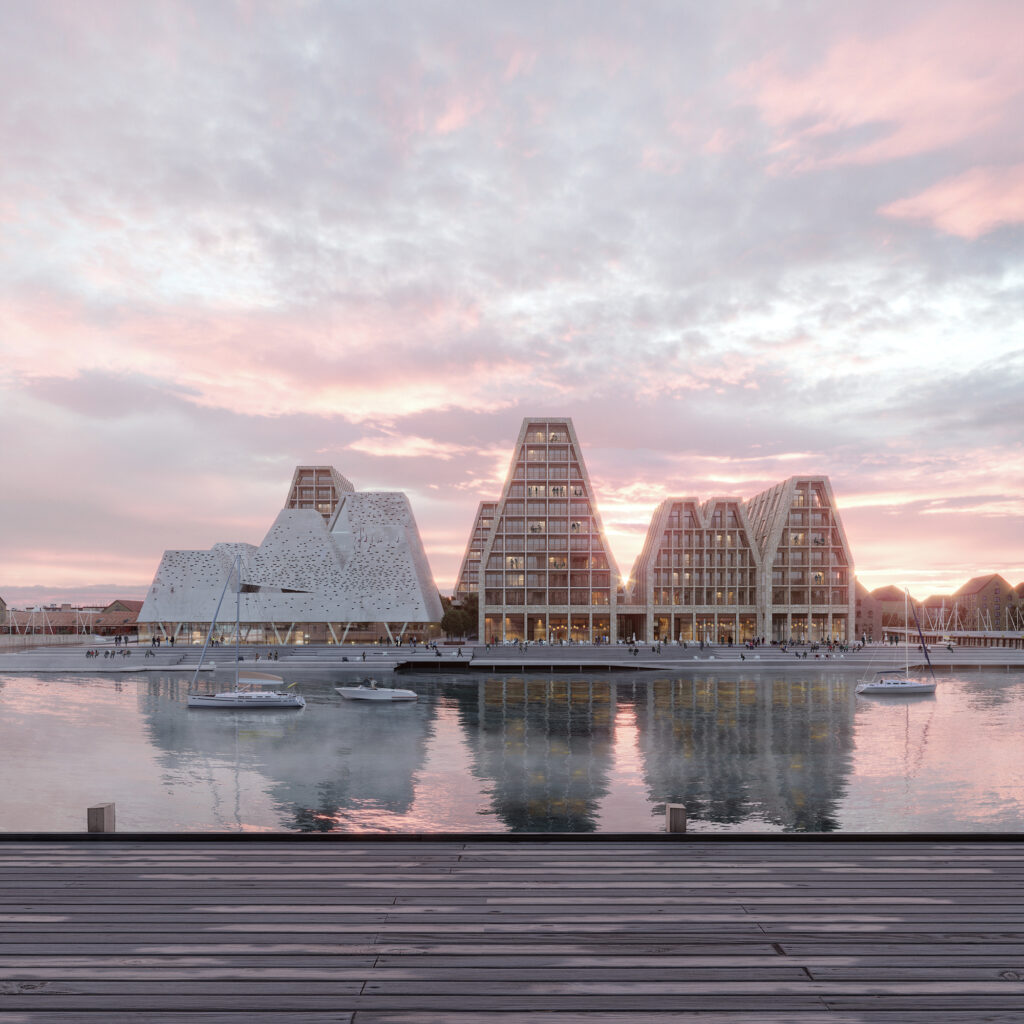 a modern development on manmade paper island in copenhagen denmark