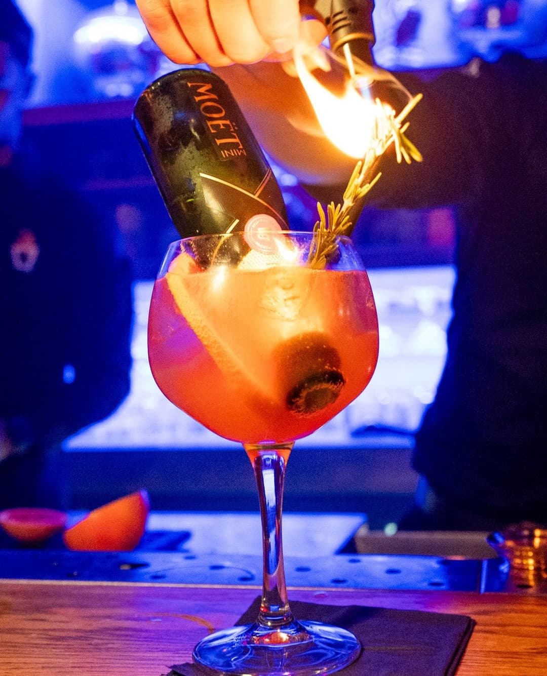 Mini bottles of Moet cocktails