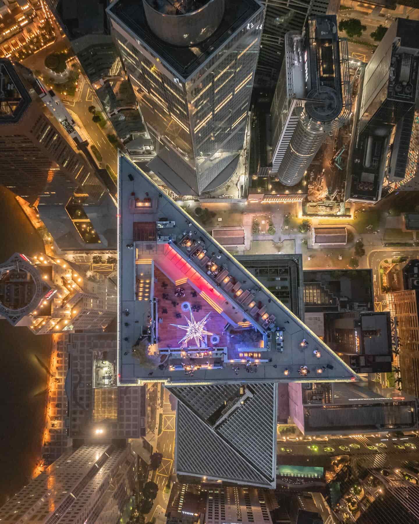 Nova rooftop club from bird eye view