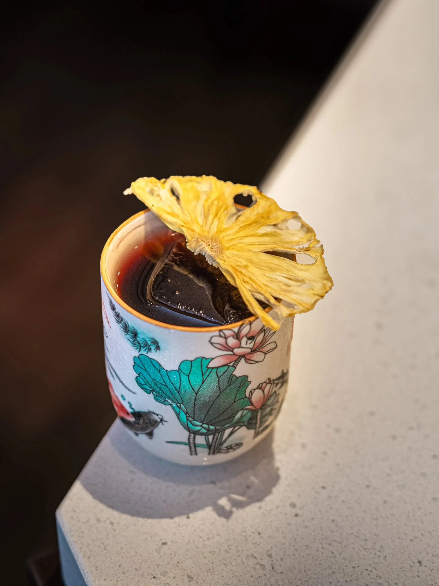 Cocktail served in traditional tea cups