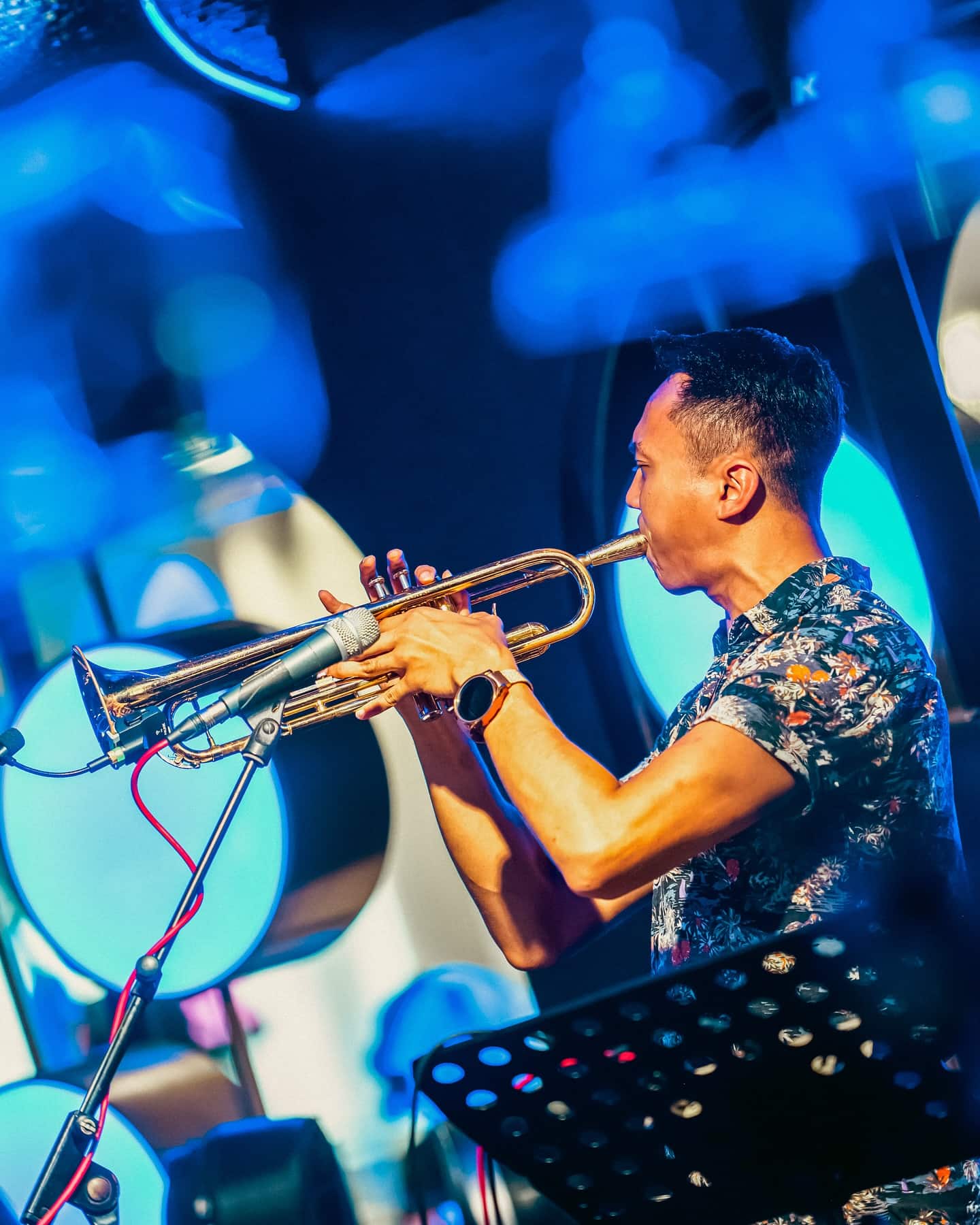 Musician playing live music as part of the nightlife in Singapore