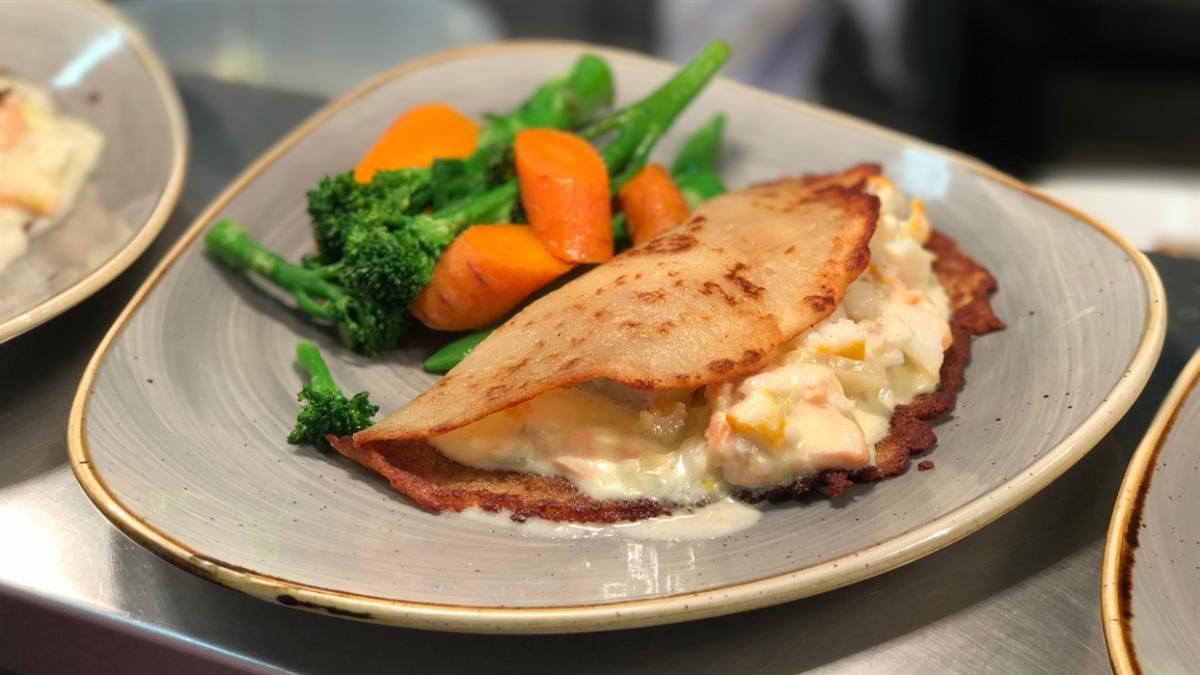 pan boxty are traditional irish potato pancakes served at holohans pantry in belfast