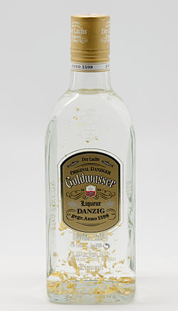 a bottle of danziger goldwasser a herbal liquer from gdansk poland