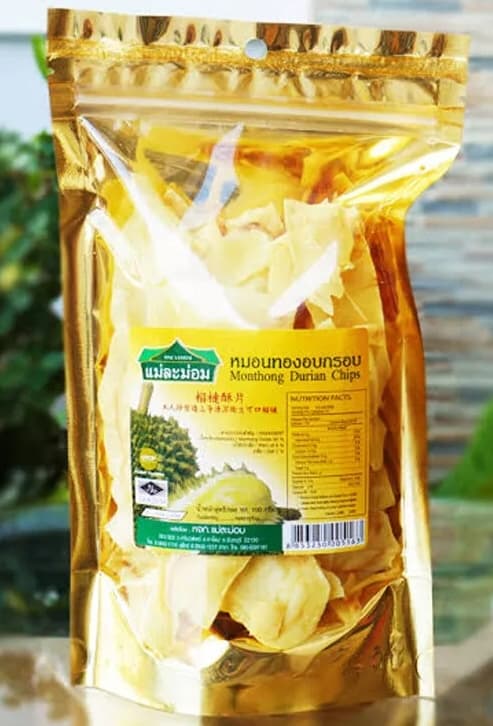 A packet of Thai durian chips