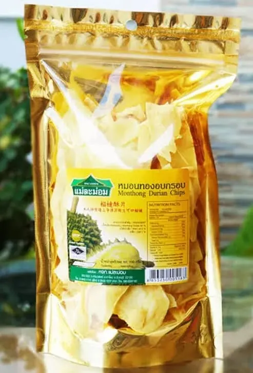 A packet of Thai durian chips