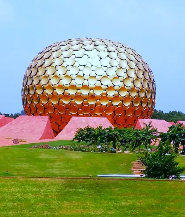 Auroville Golden Dome in Pondicherry, India
