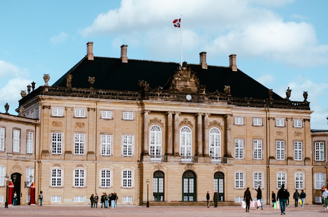 amalienborg palace in copenhagen denmark is home to the danish royal family